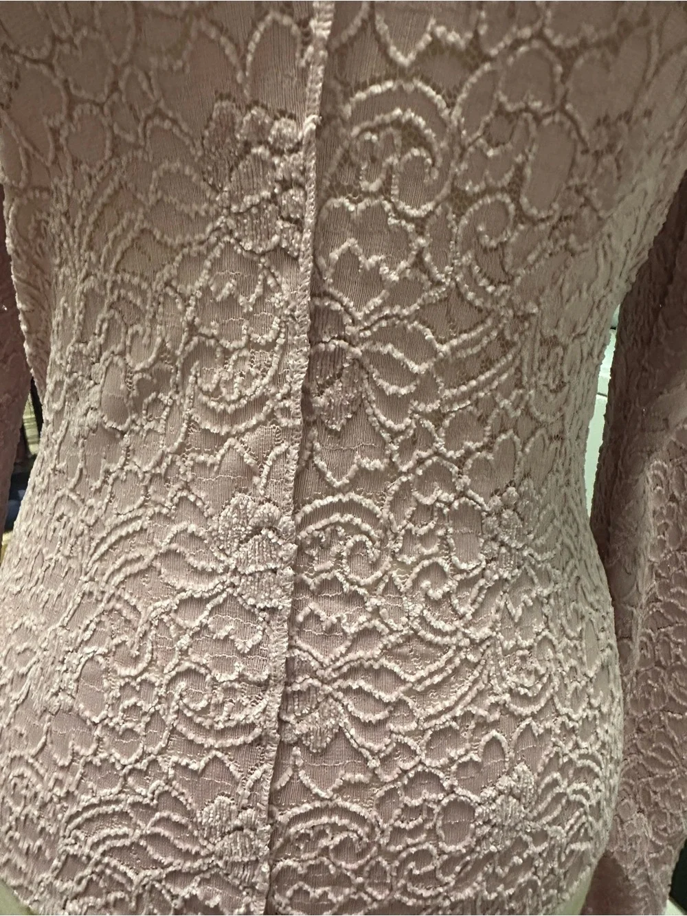 Free People Lavender Lace Long-Sleeve Top